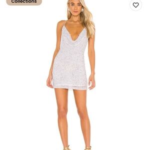 Retrofete White Sequin Mini Dress